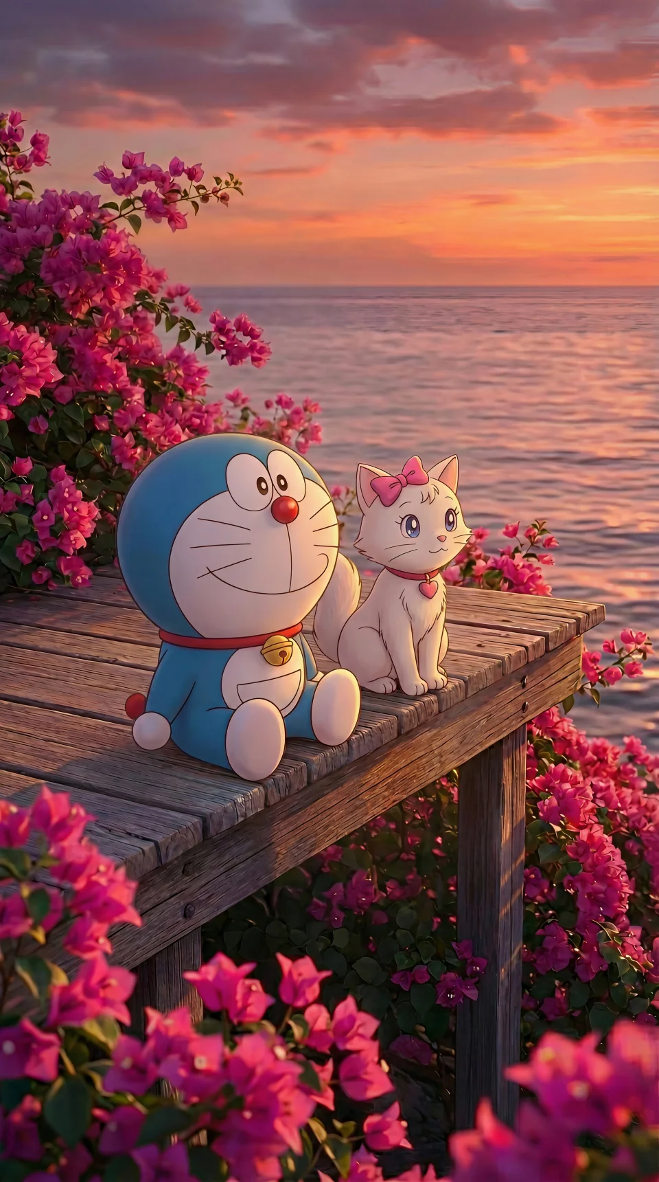 Doraemon And Michan 4K Phone Wallpaper - Cartoons wallpaper - 4K