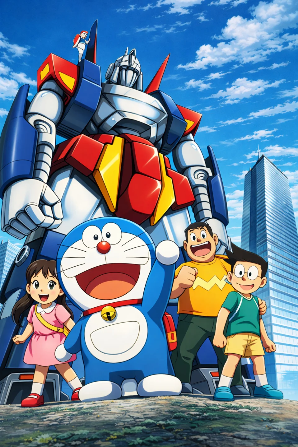 Doraemon Giant Robot City Adventure 4K Wallpaper - Cartoons wallpaper - 4K
