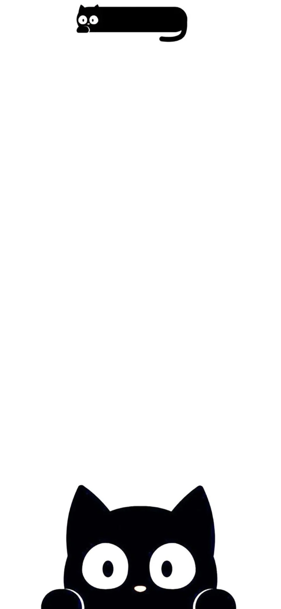 Dynamic Island Black Cat 4K Wallpaper Minimalist White Aesthetic - Creative wallpaper - 4K