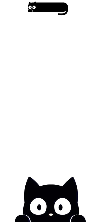 Dynamic Island Black Cat 4K Wallpaper Minimalist White Aesthetic