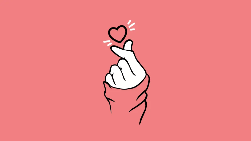 Finger Heart Hand Sign 4K Wallpaper Pastel Pink Aesthetic - Love wallpaper - 4K