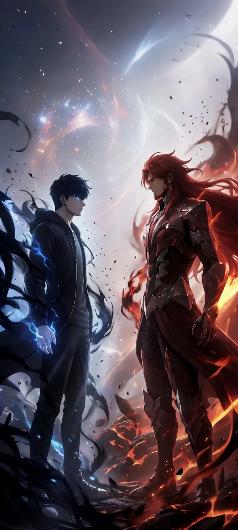 Fire Vs Ice Anime Battle Epic 4K Dual Power Wallpaper - Anime wallpaper - 4K