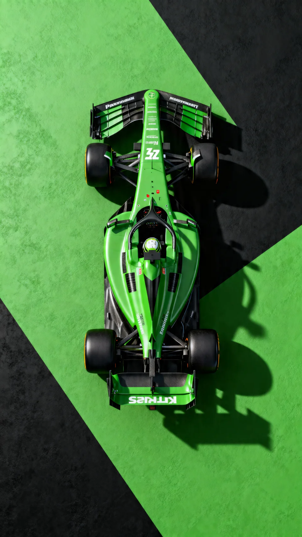 Formula One Green Shadow Top View 4K Phone Wallpaper - Cars wallpaper - 4K