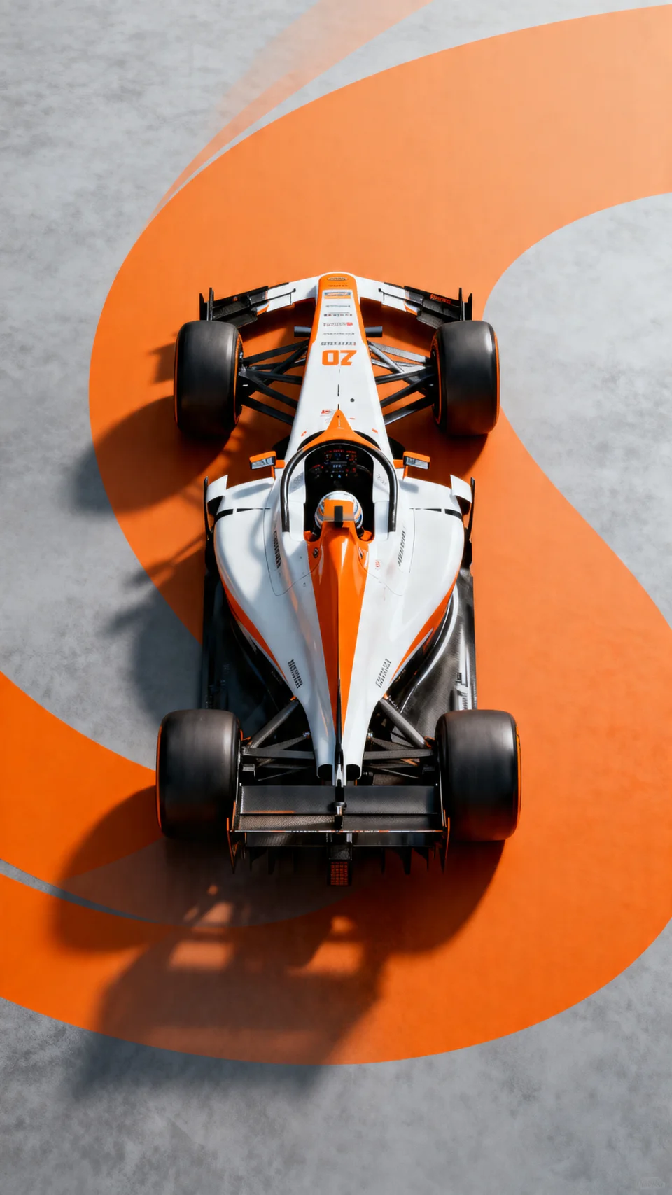 Formula One Orange Flow Top View 4K Phone Wallpaper - Cars wallpaper - 4K