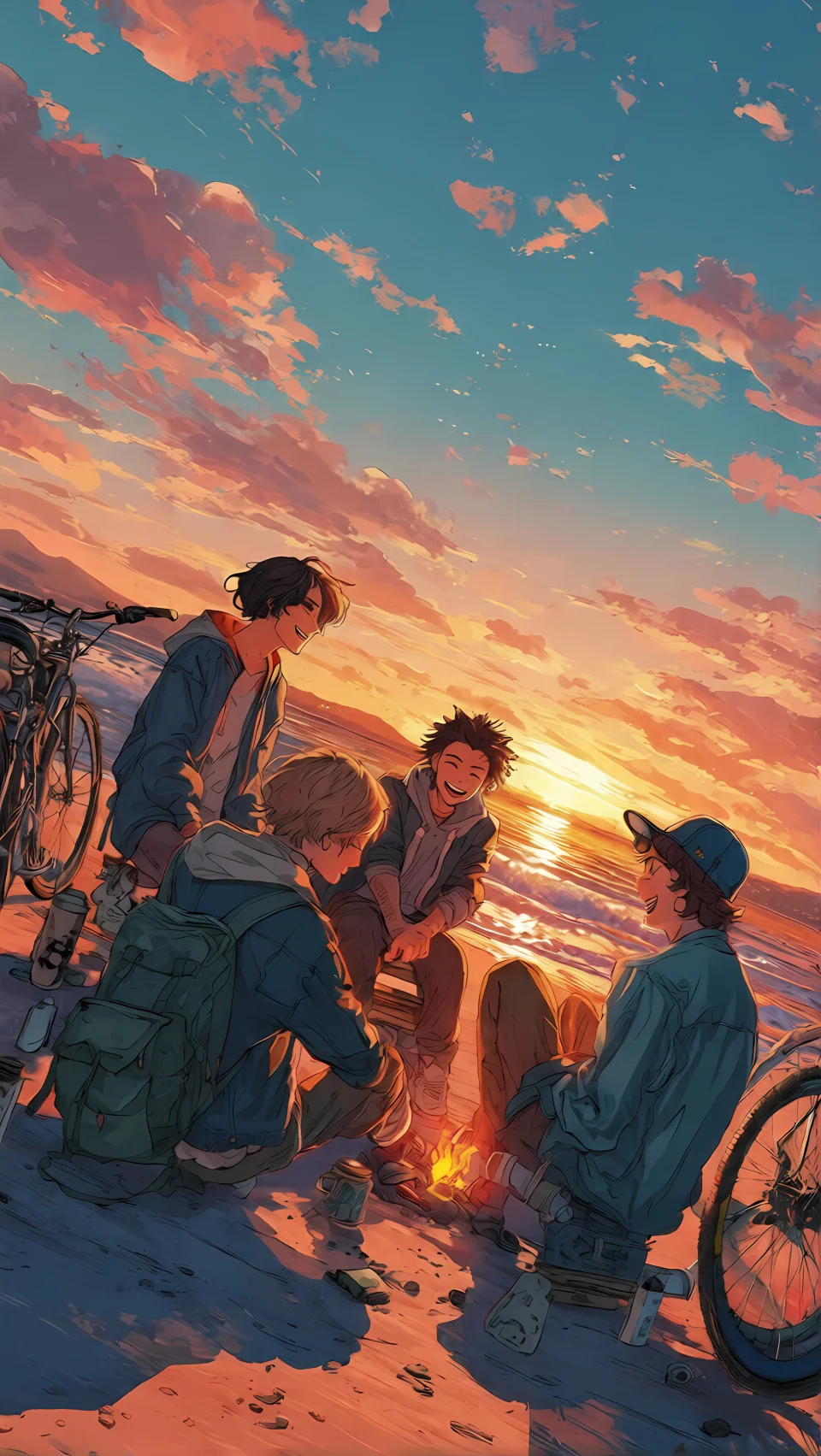 Friendship Forever Friends Trip 4K Phone Wallpaper - Anime wallpaper - 4K