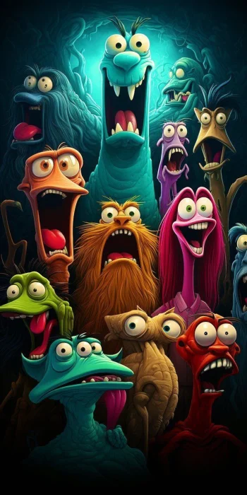 Funny Colorful Monsters 4K Wallpaper 3D Cartoon Aesthetic
