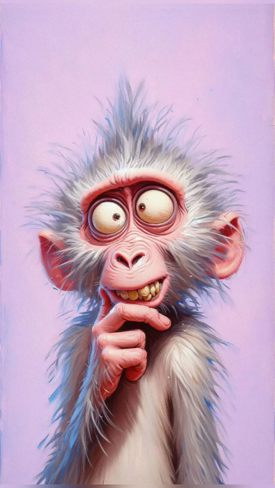 Funny Confused Monkey Wallpaper 3d Cartoon Aesthetic - Funny wallpaper - 4K