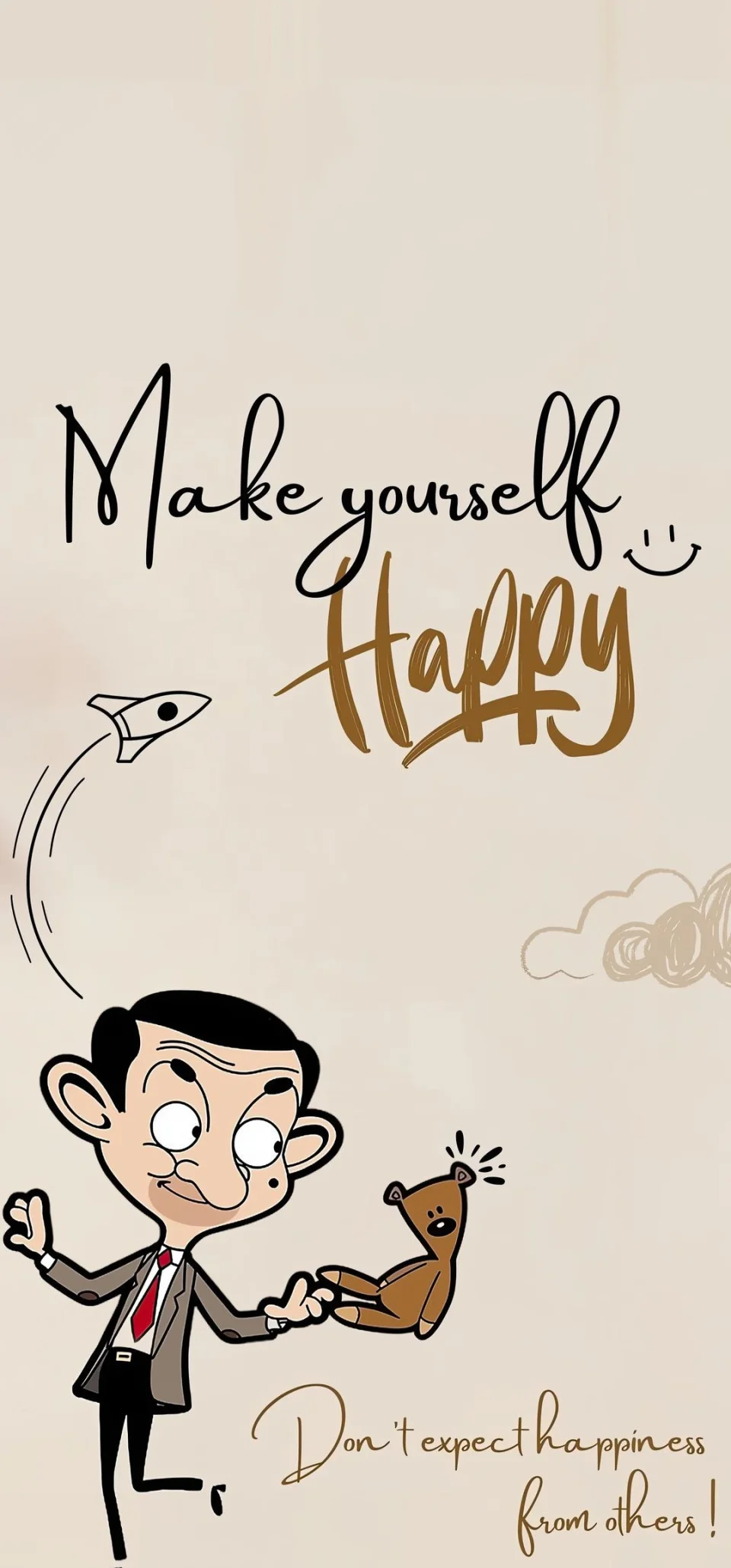 Funny Mr Bean Motivational Quote 4K Wallpaper For Mobile - Cartoons wallpaper - 4K