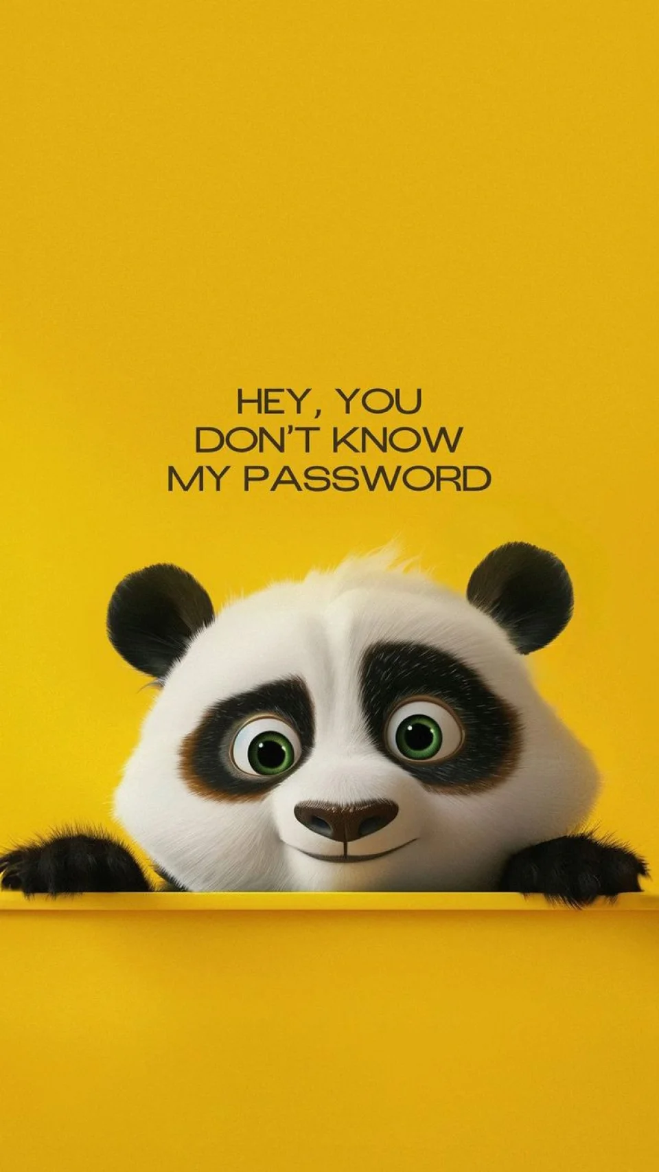Funny Panda Lock Screen Wallpaper Yellow Aesthetic - Funny wallpaper - 4K