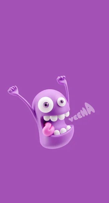 Funny Purple Character Yeeha Wallpaper 3D Cartoon Aesthetic