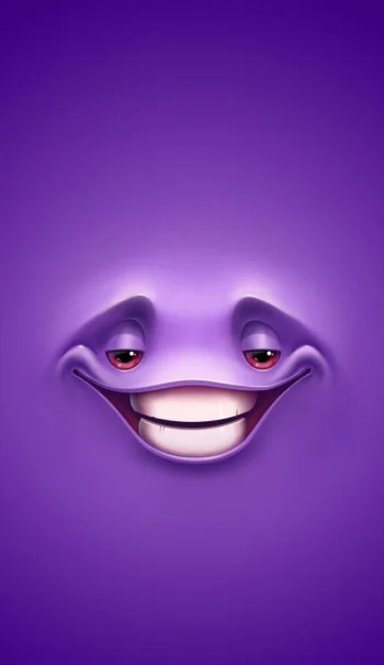 Funny Purple Face Lock Screen Wallpaper Minimalist 3D Aesthetic