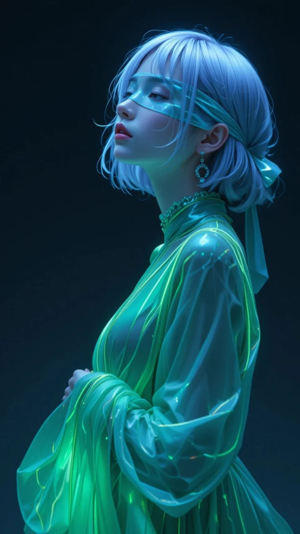 Futuristic Girl Neon Green Fashion 4K Wallpaper Cyberpunk... - Girls wallpaper - 4K