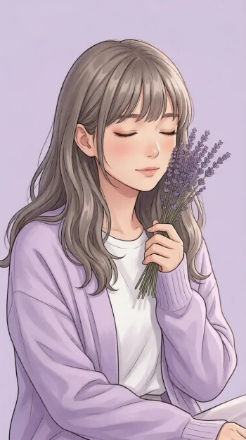 girl holding lavender💜