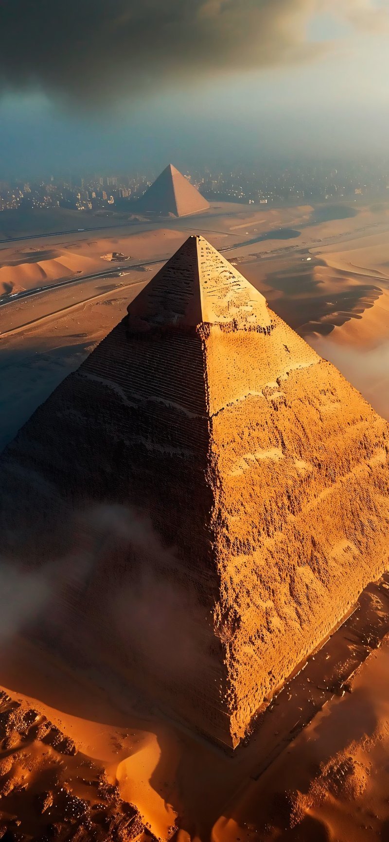 Giza Pyramid Aerial View 4K Wallpaper Egypt Desert Ultra HD Mobile Background