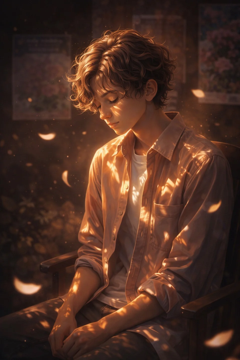 Golden Silence Aesthetic Portrait 4K Wallpaper - Creative wallpaper - 4K