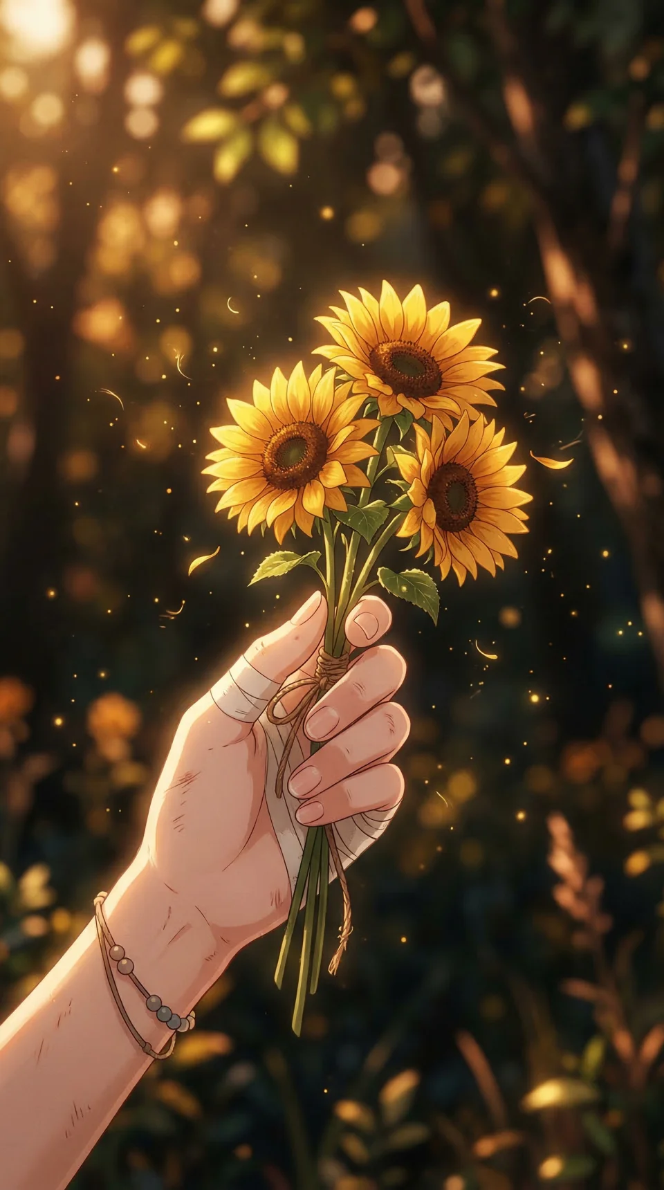 Golden Sunlight Happiness 4K Phone Wallpaper - Flowers wallpaper - 4K