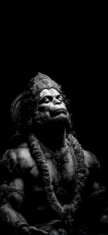 Hanuman Dark Aesthetic Wallpaper 4K Bajrangbali Black HD Spiritual Mobile