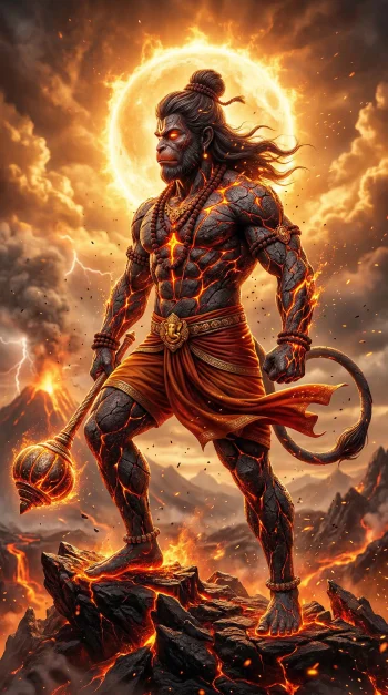 Hanuman Ji Divine fire HD Wallpaper