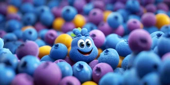 Happy Blue Berry Mascot Wallpaper HD