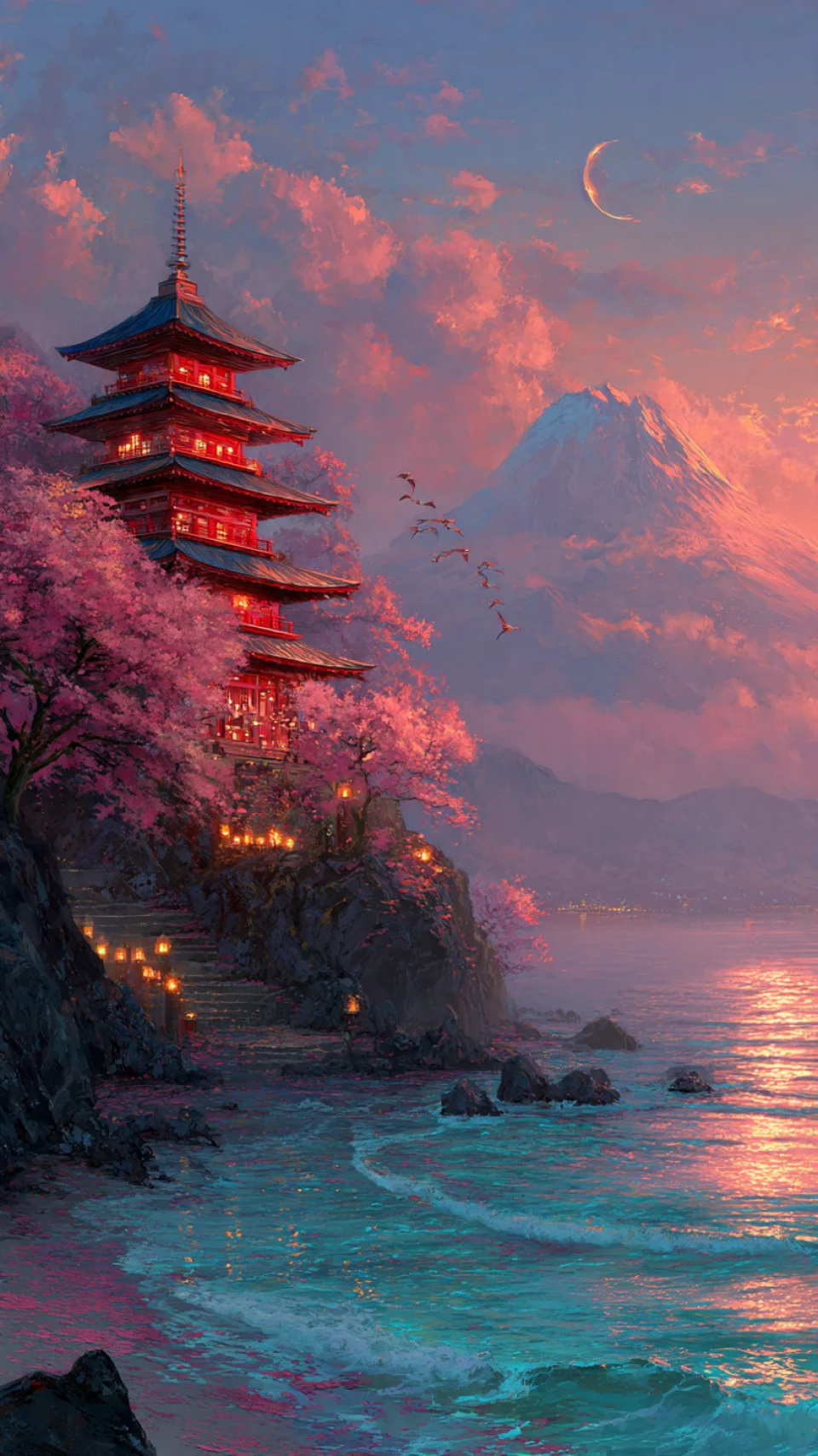 Japan Nature Art 4K Wallpaper For Mobile Free Download - Artist wallpaper - 4K