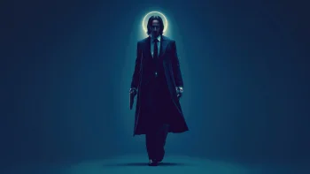 John Wick Neon Halo 4K Wallpaper Ultra HD Action Aesthetic