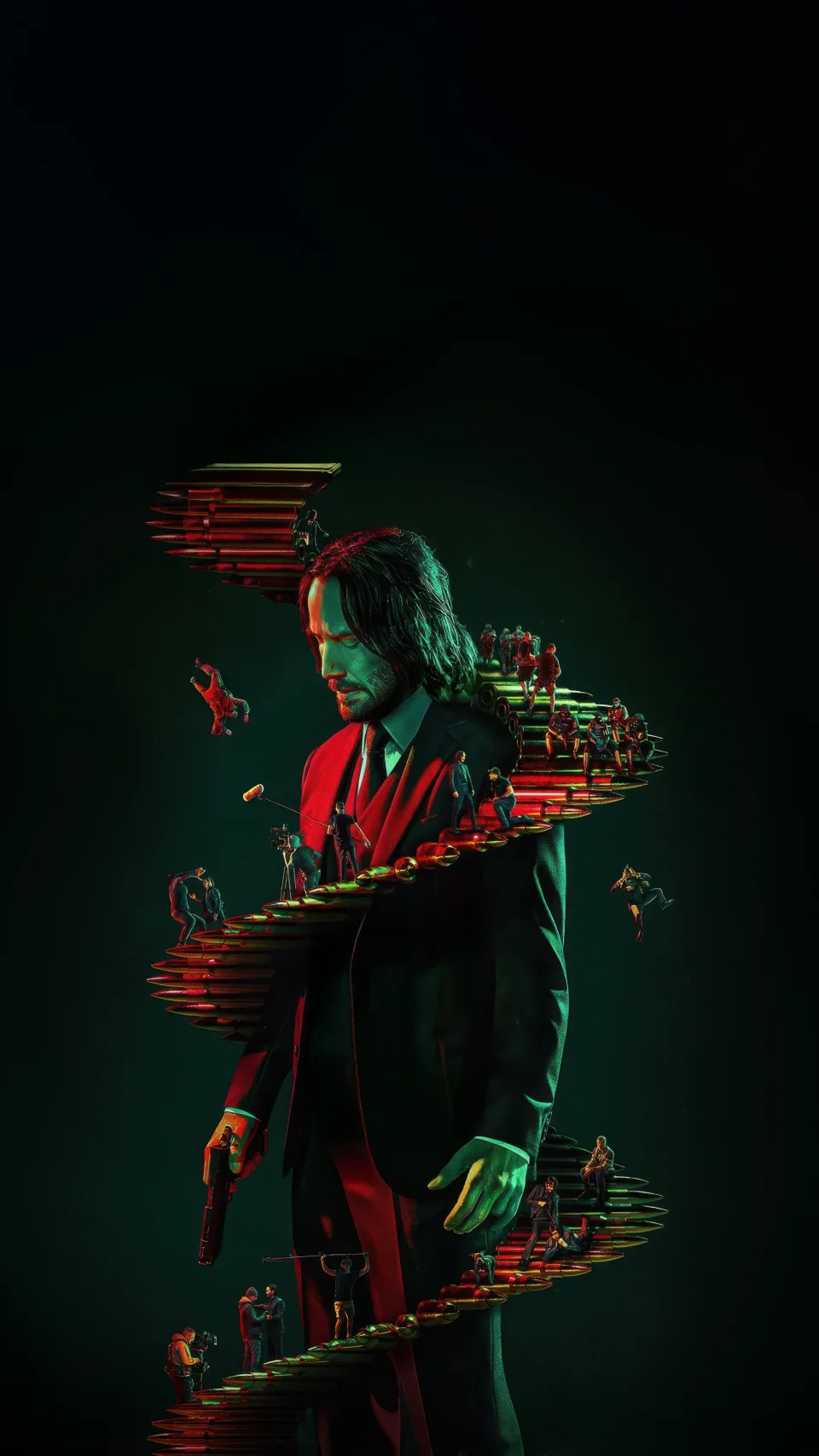 John Wick Spiral Fight Scene Dark Wallpaper - Movies wallpaper - 4K