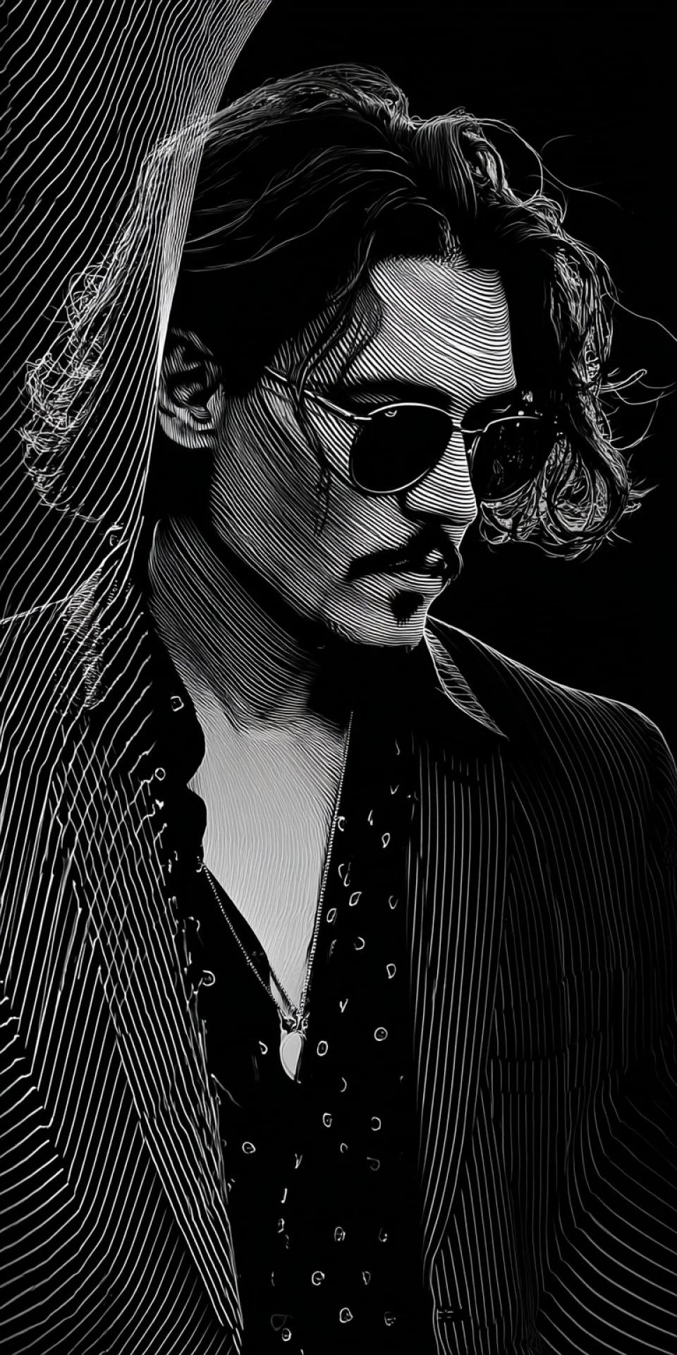 Johnny Depp Aesthetic 4K Wallpaper Black & White Ultra HD... - Celebrities wallpaper - 4K
