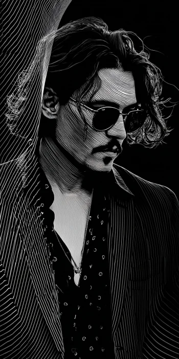 Johnny Depp Aesthetic 4K Wallpaper – Black & White Ultra HD Mobile Background