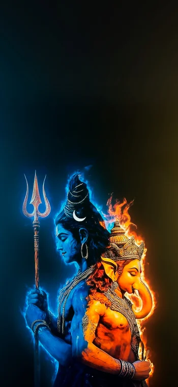Lord shiva and ganesha 4k wallpaper for phone