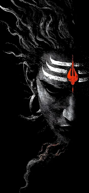 Lord Shiva Dark Aesthetic Wallpaper 4K Trishul Tilak Black Background Ultra HD Mobile