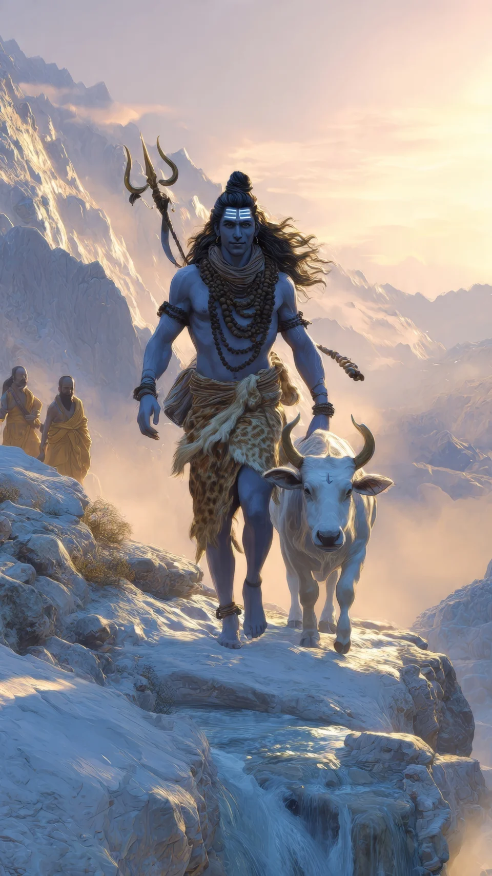 Lord Shiva With Nandi Walking To Kailash Parvat Wallpaper 4K - God wallpaper - 4K