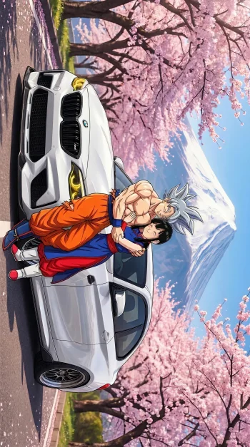 Love moments with German beast and beautiful Cherry blossoms Japanese vibes