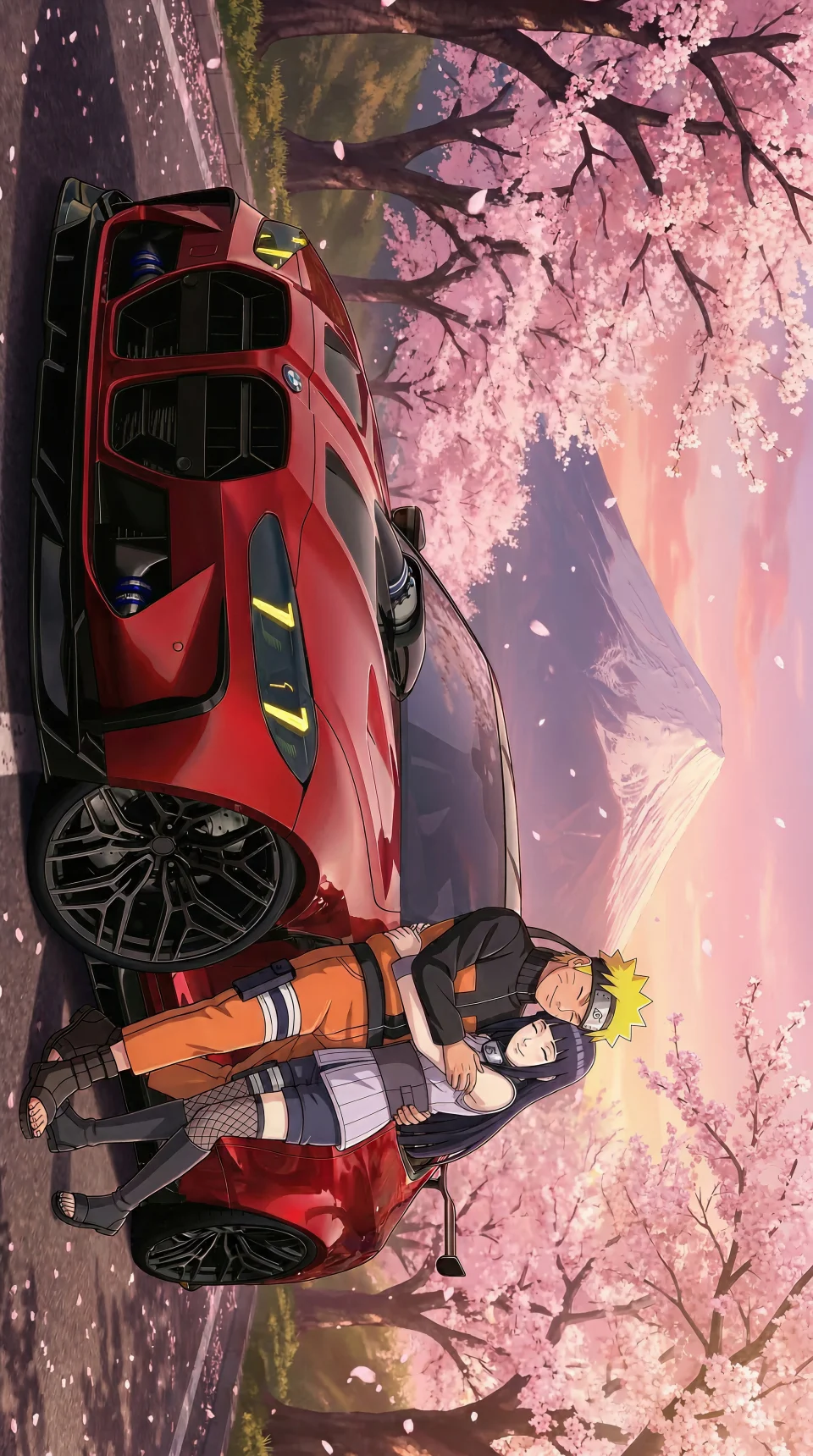 Love Moments With German Beast And Beautiful Cherry Blossoms... - Anime wallpaper - 4K