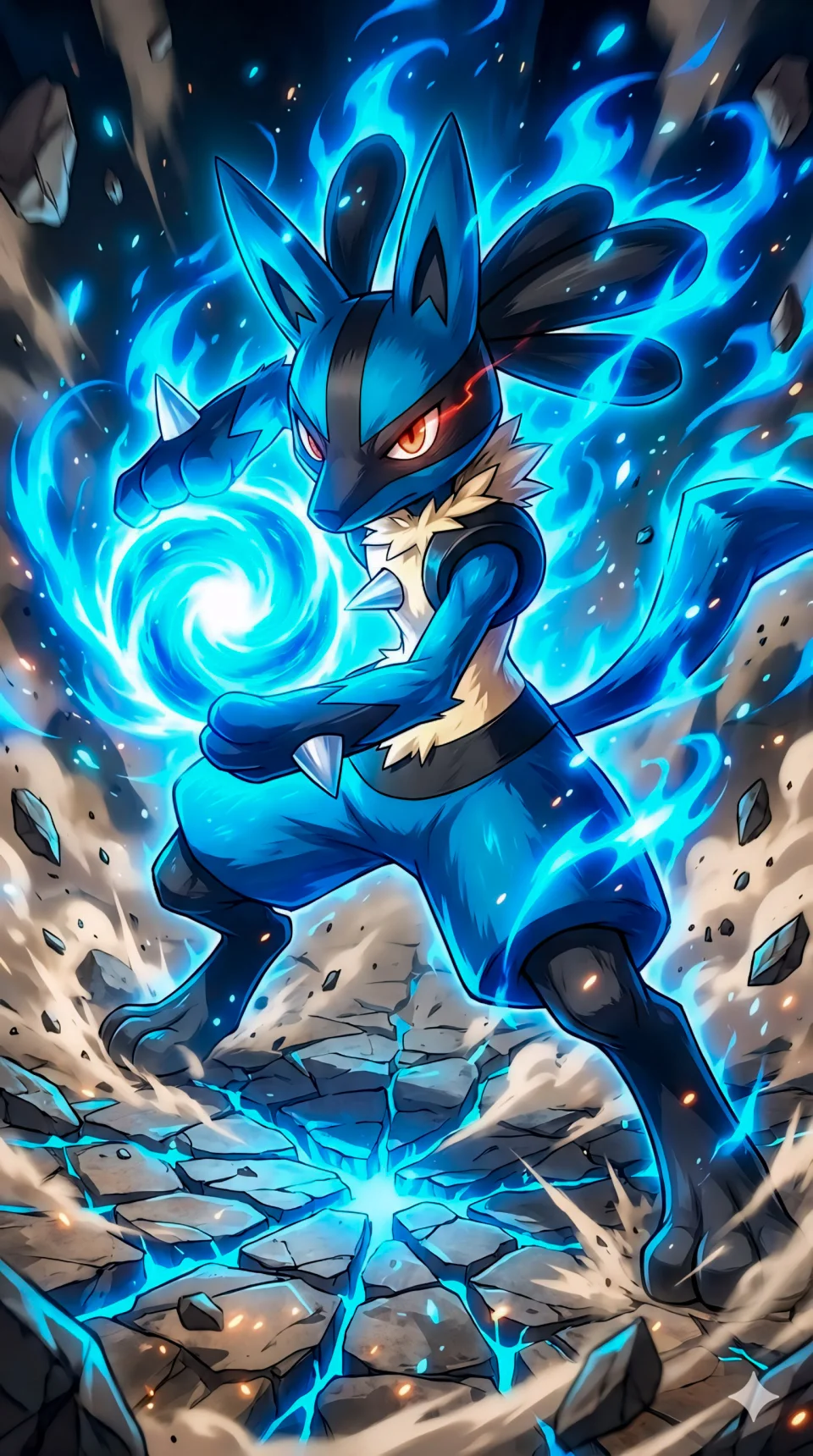 Lugario Pokemon Anime 4K Phone Wallpaper - Anime wallpaper - 4K