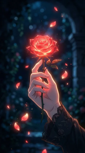 Magical Rose in Moonlight