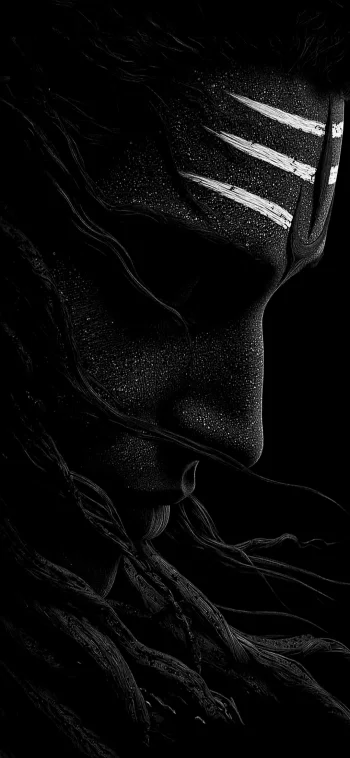 Mahadev Shiva Dark Aesthetic 4K Wallpaper Trishul HD Black Background Mobile