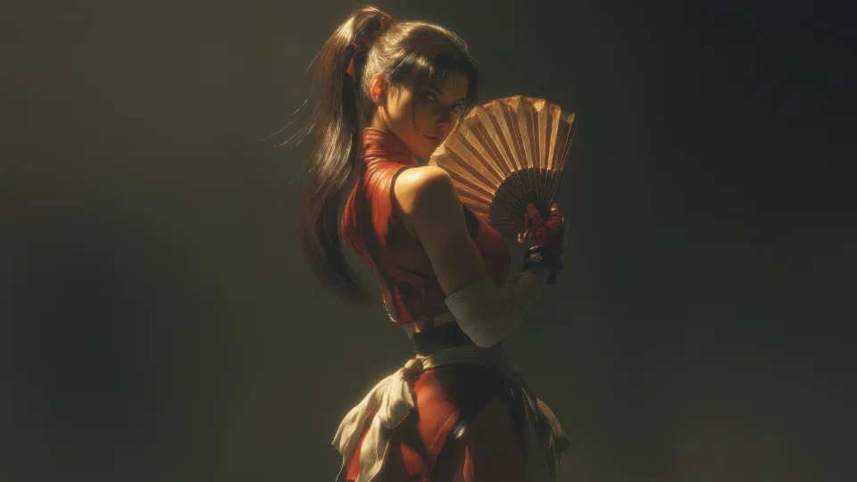 Mai Shiranui King Of Fighters 4K Wallpaper Red Outfit & Fan... - Games wallpaper - 4K
