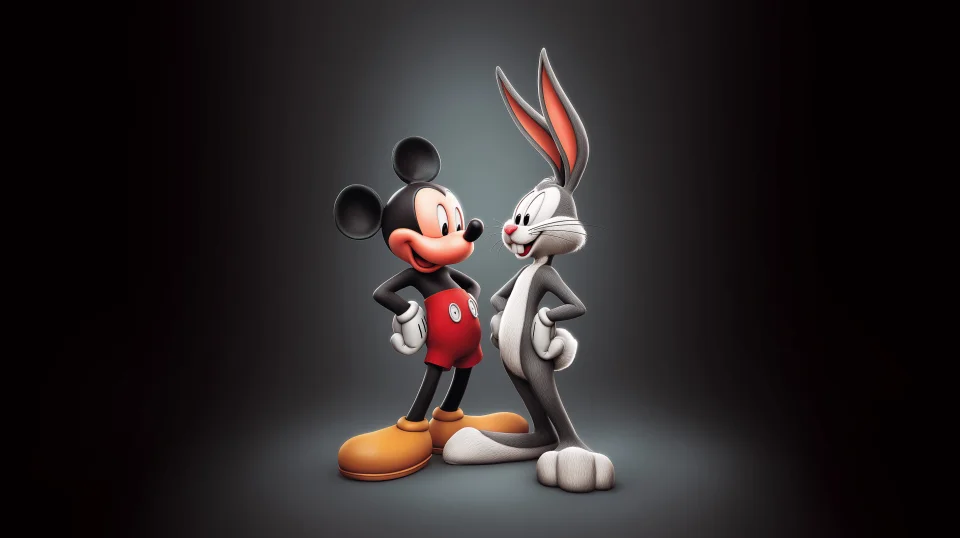 Mickey Mouse Bugs Bunny Crossover Desktop Wallpaper 4K - Cartoons wallpaper - 4K