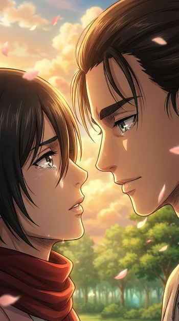 Mikasa and Eren
