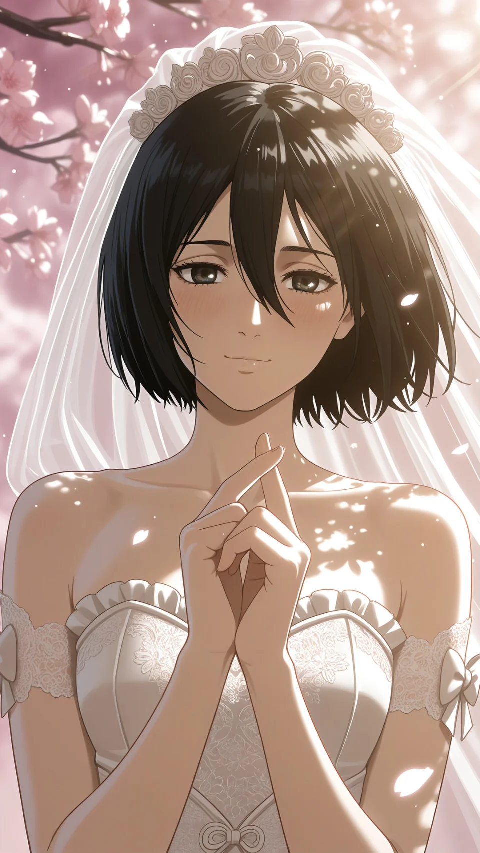 Mikasa As Bride Phone Wallpaper - Anime wallpaper - 4K