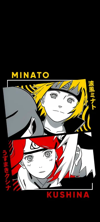 Minato and Kushina 4K Wallpaper for Mobile