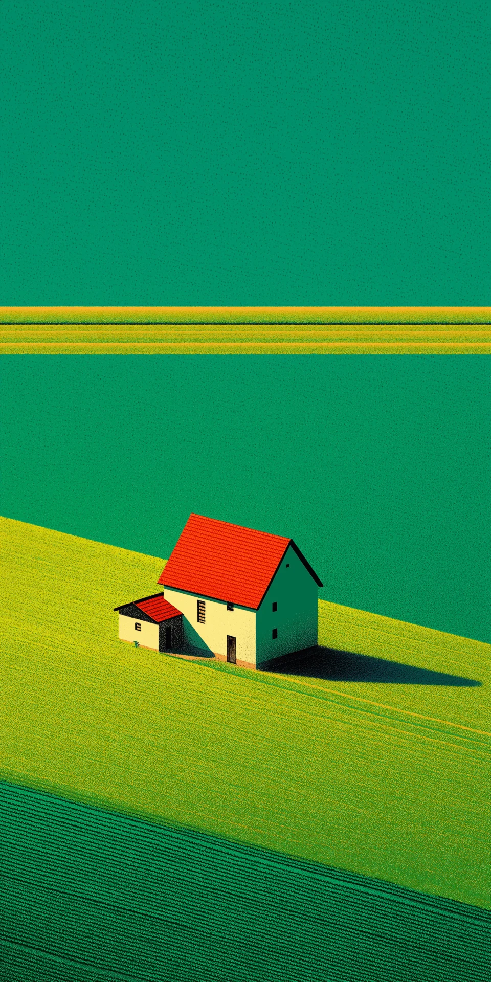 Minimalist Red Roof House Wallpaper 4K - Artist wallpaper - 4K
