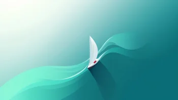Minimalist Sailboat Ocean Waves Desktop Wallpaper 4K