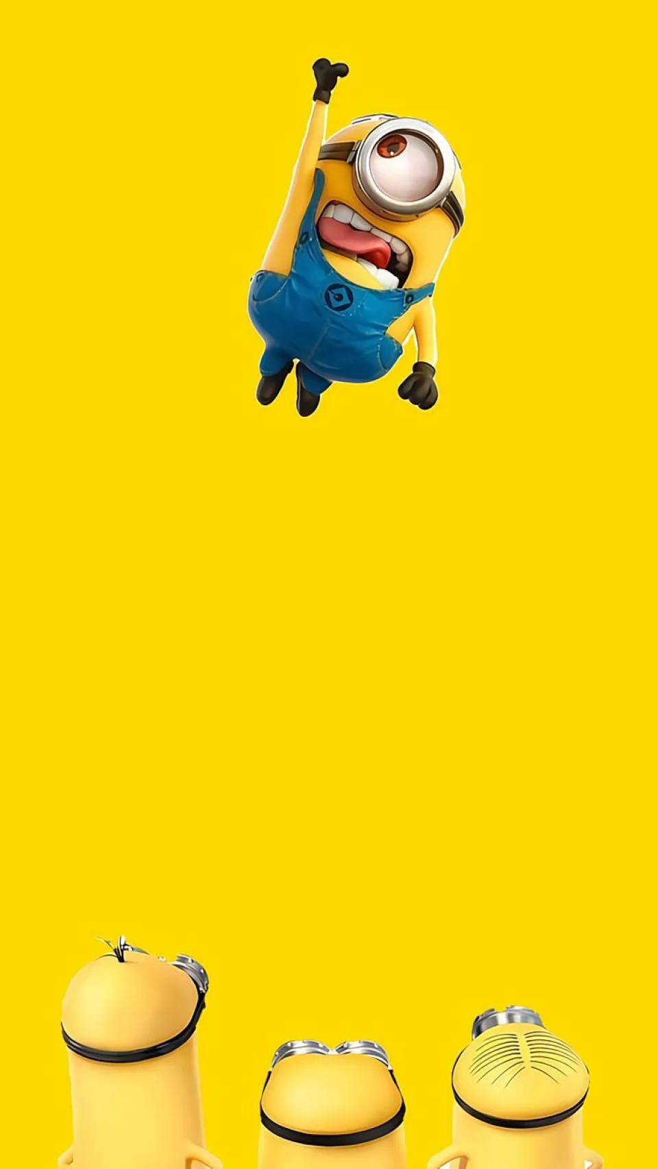 Minion Jumping Dynamic Island 4K Wallpaper Yellow Aesthetic - Creative wallpaper - 4K