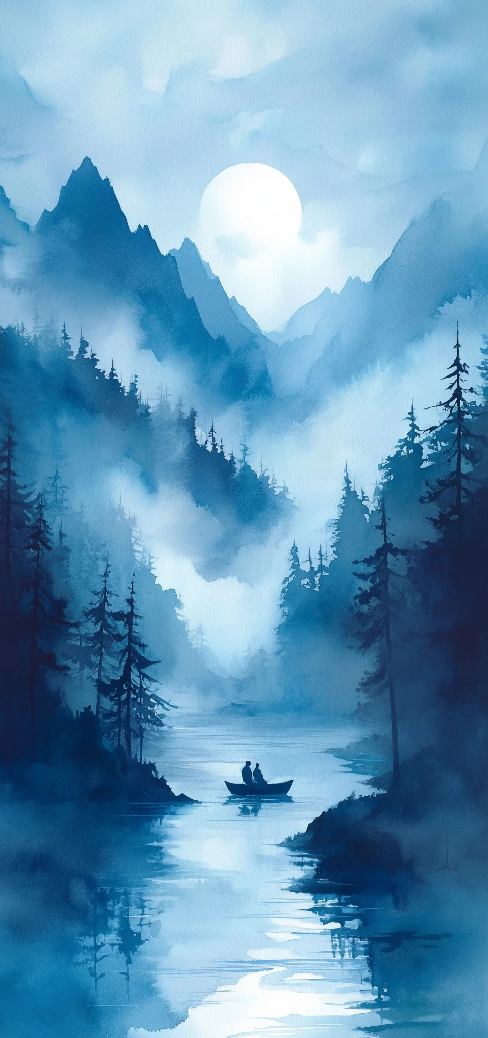 Misty Mountain Lake Art Wallpaper 4K - Artist wallpaper - 4K