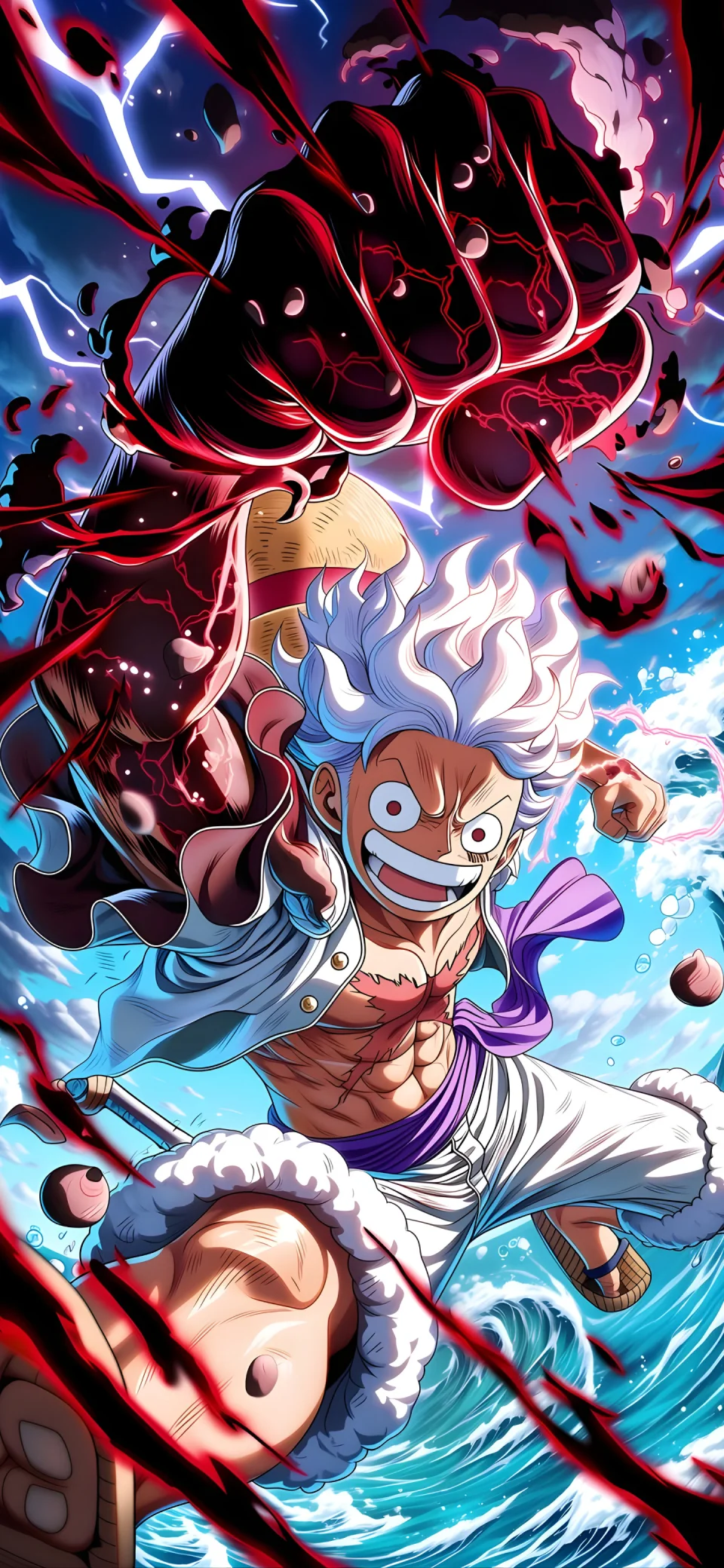 Monkey D Luffy Gear 5 God Mode Anime 4K Wallpaper - Anime wallpaper - 4K