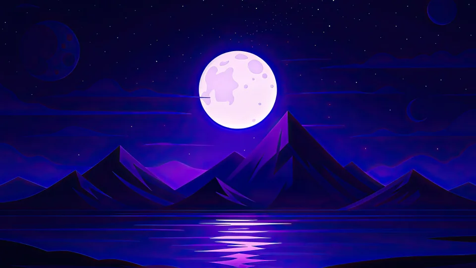 Moonlight Night Landscape 4K Wallpaper - Artist wallpaper - 4K