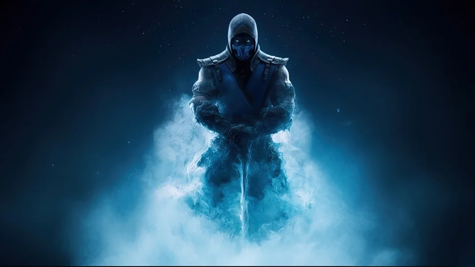 Mortal Kombat Sub Zero 4K Wallpaper Ice Ninja & Mist Aesthetic - Games wallpaper - 4K