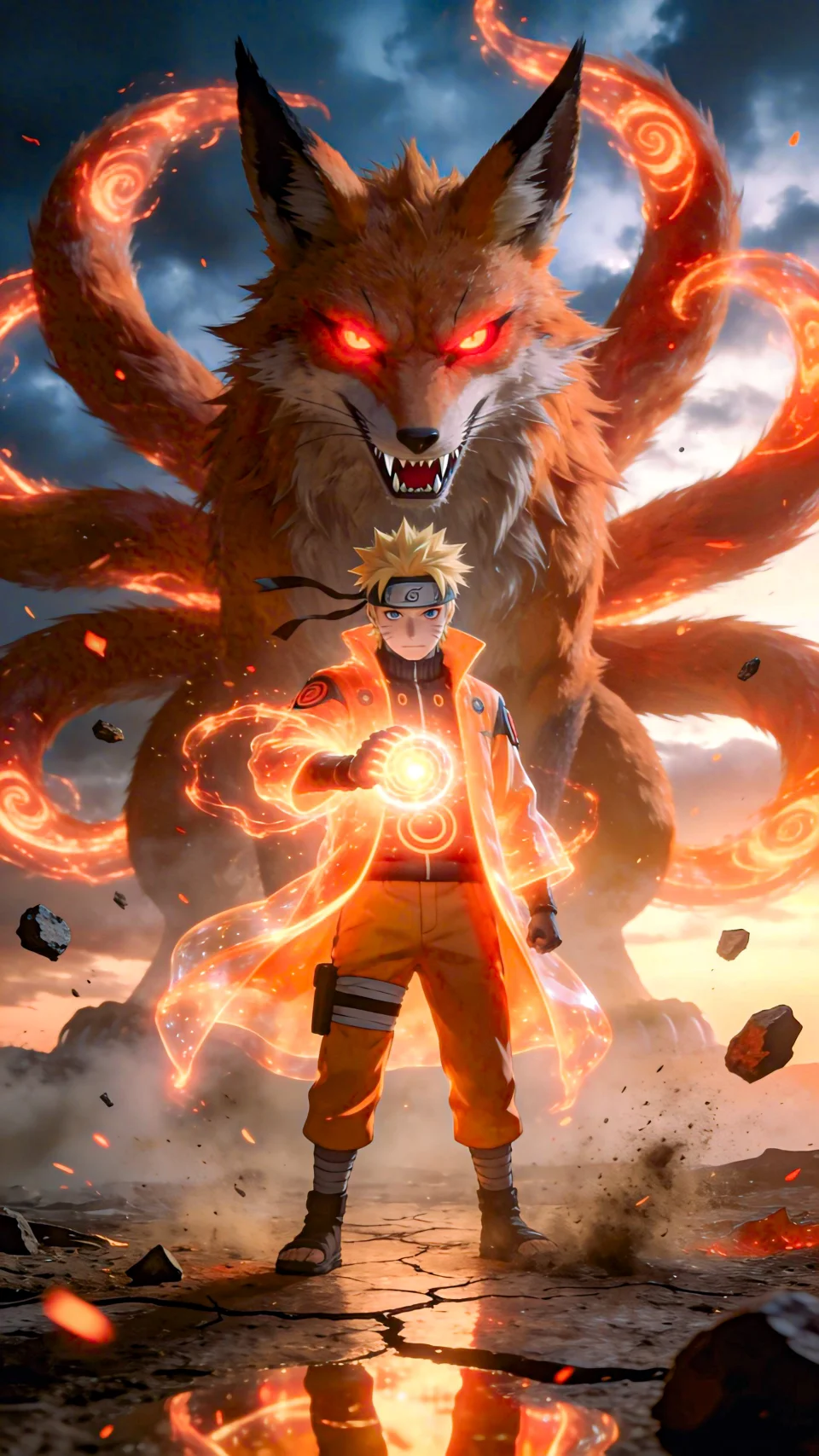 Naruto Uzumaki & Nine Tails 4K Phone Wallpaper - Anime wallpaper - 4K