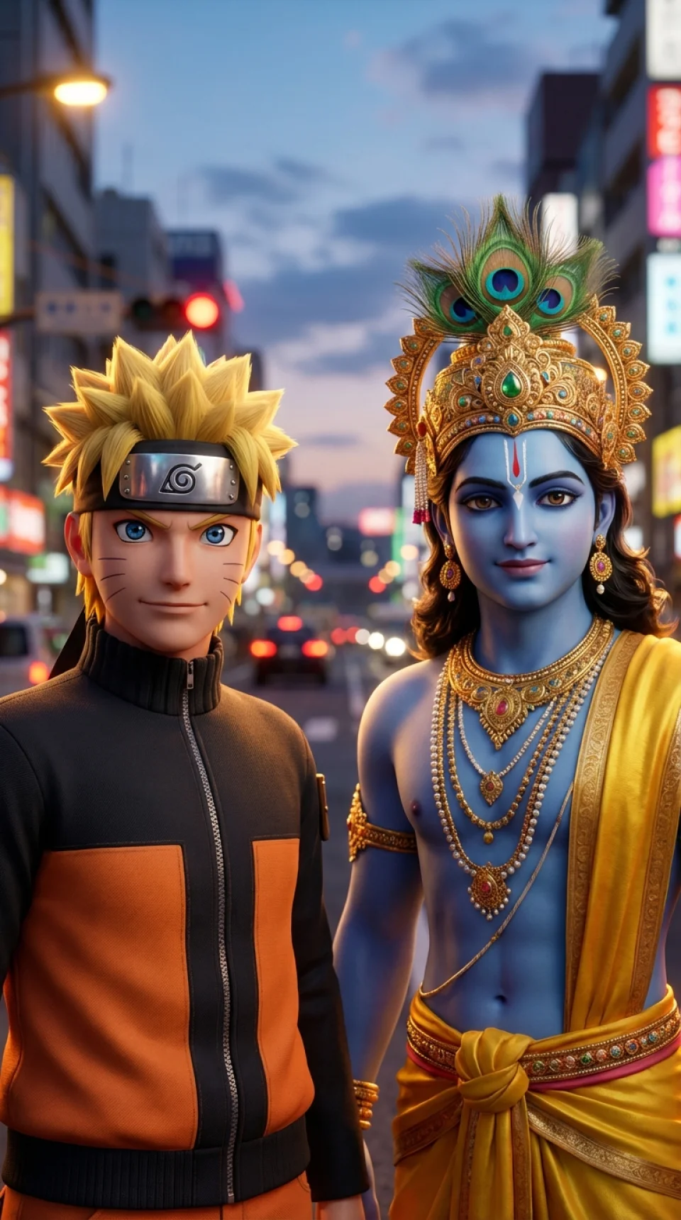 Naruto X Krishna 4K Phone Wallpaper - Anime wallpaper - 4K